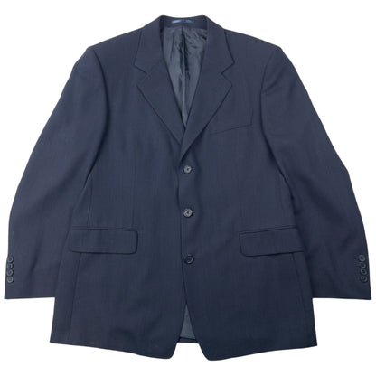 Vintage 90s YSL Yves Saint Laurent Wool Jacket & Trousers Suit Set Size L | Large, Navy