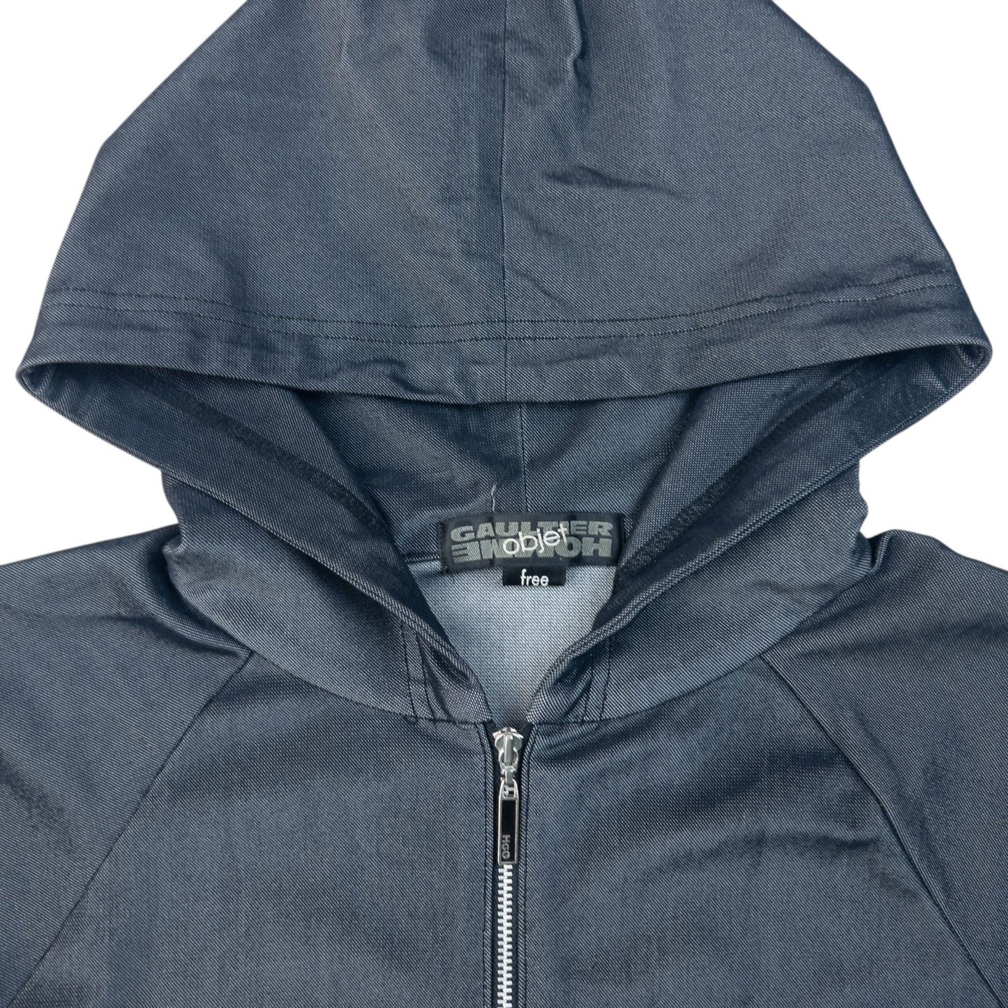 Vintage 2000s Gaultier HOMME Objet Iridescent Zip Up Hoodie Size S | Small, Grey