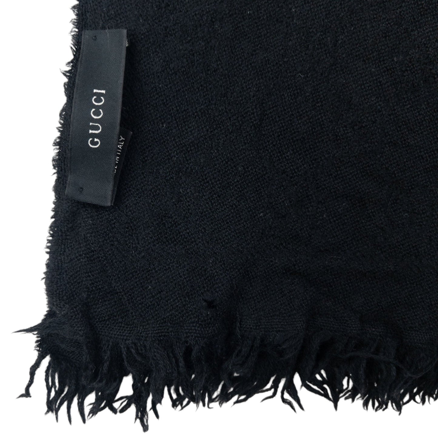 Vintage 2000s Gucci Monogram Wool Scarf | O/S, Black
