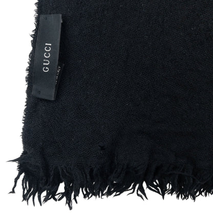 Vintage 2000s Gucci Monogram Wool Scarf | O/S, Black