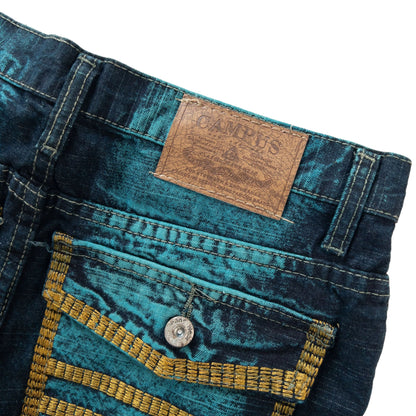 Vintage Anchor Blue Dyed Strip Denim Jeans Size W30