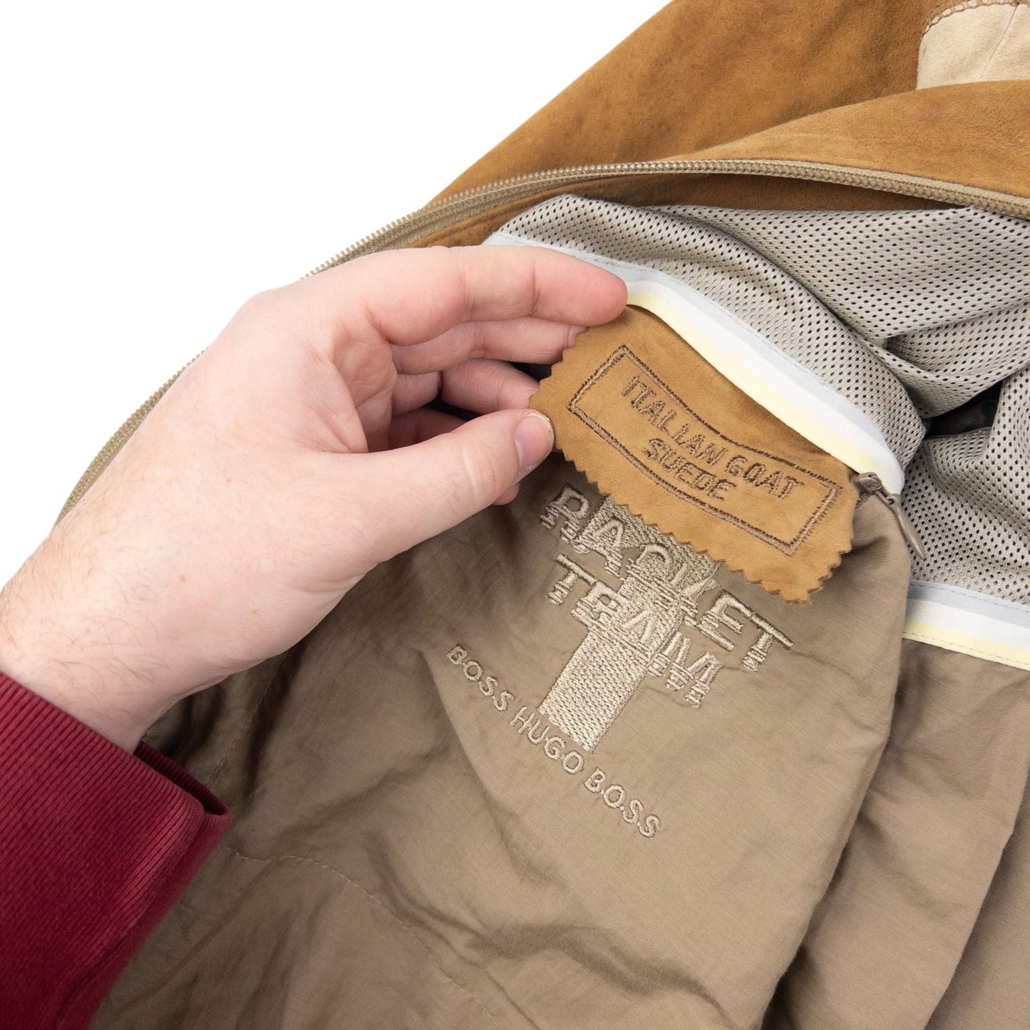 Vintage 2000s Hugo Boss Zip Up Suede Jacket Size L