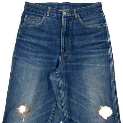 Vintage 90s Comme Des Garçons HOMME Distressed Denim Jeans Size W29 | W29, Blue