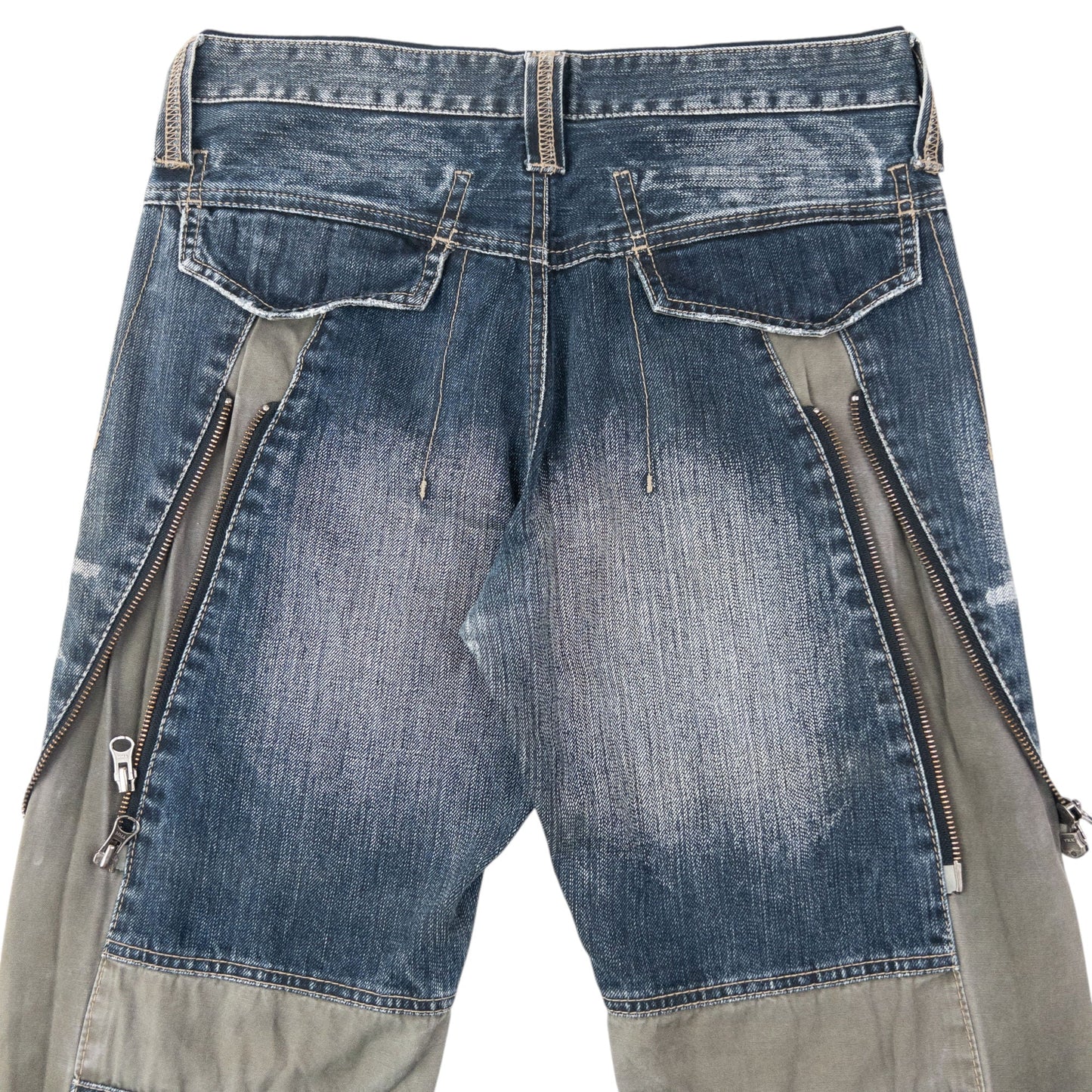 Vintage 2000s PPFM Multi Zip Denim Jeans Size W30 | W30, Multicoloured