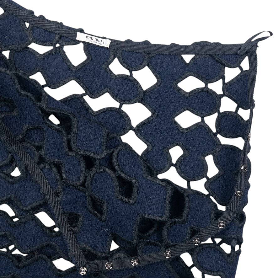 Vintage Miu Miu Cut-Out Mini Skirt Womens Size W26