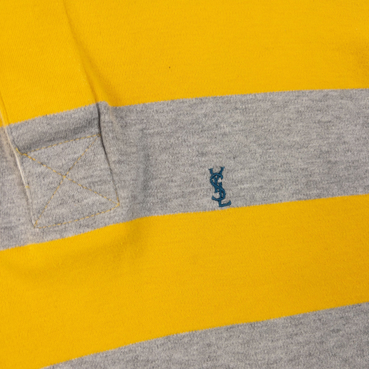 Vintage 2000s YSL Yves Saint Laurent Striped Long Sleeve Polo Shirt Size M | Medium, Multicoloured