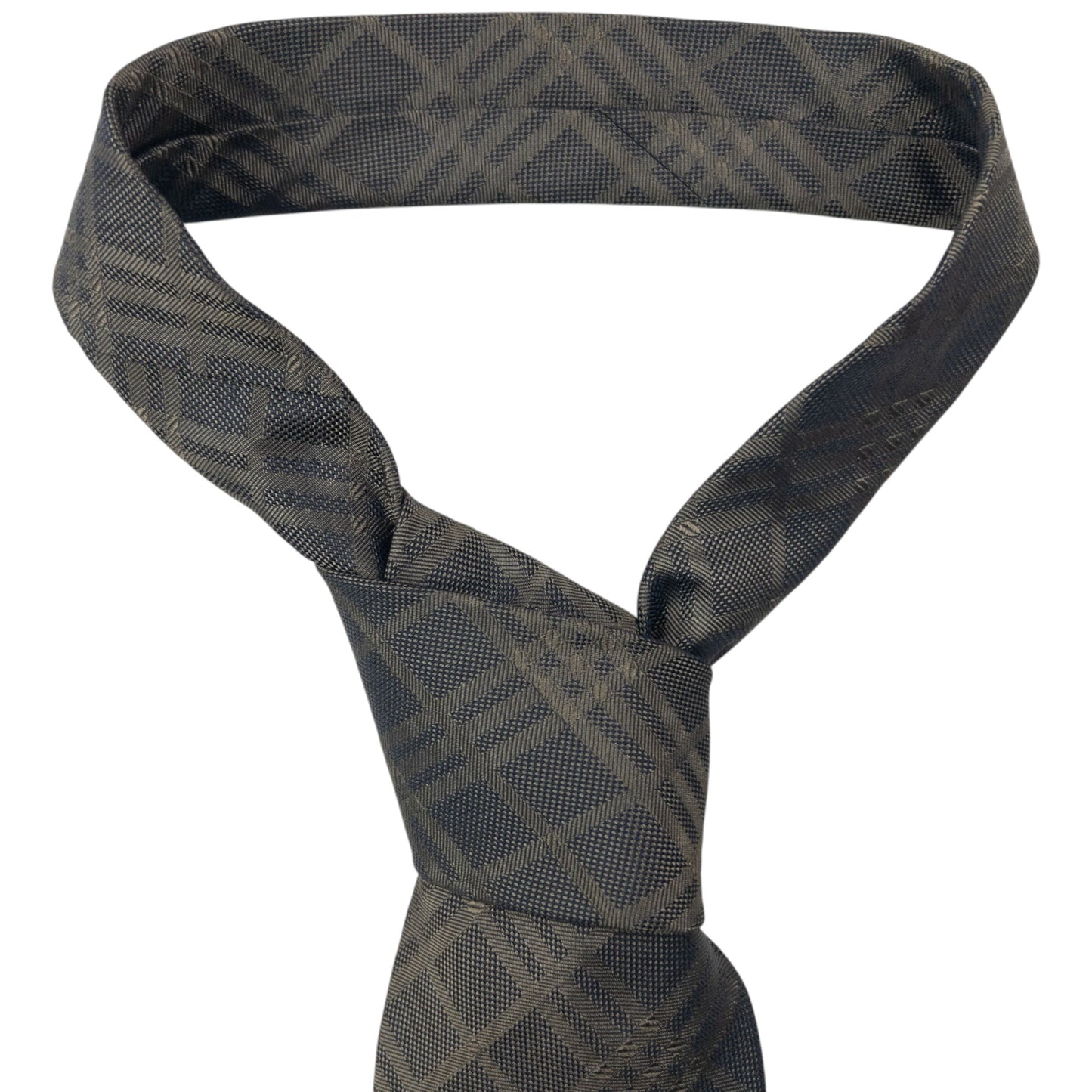 Vintage 2000s Burberry Nova Check Silk Tie | O/S, Brown