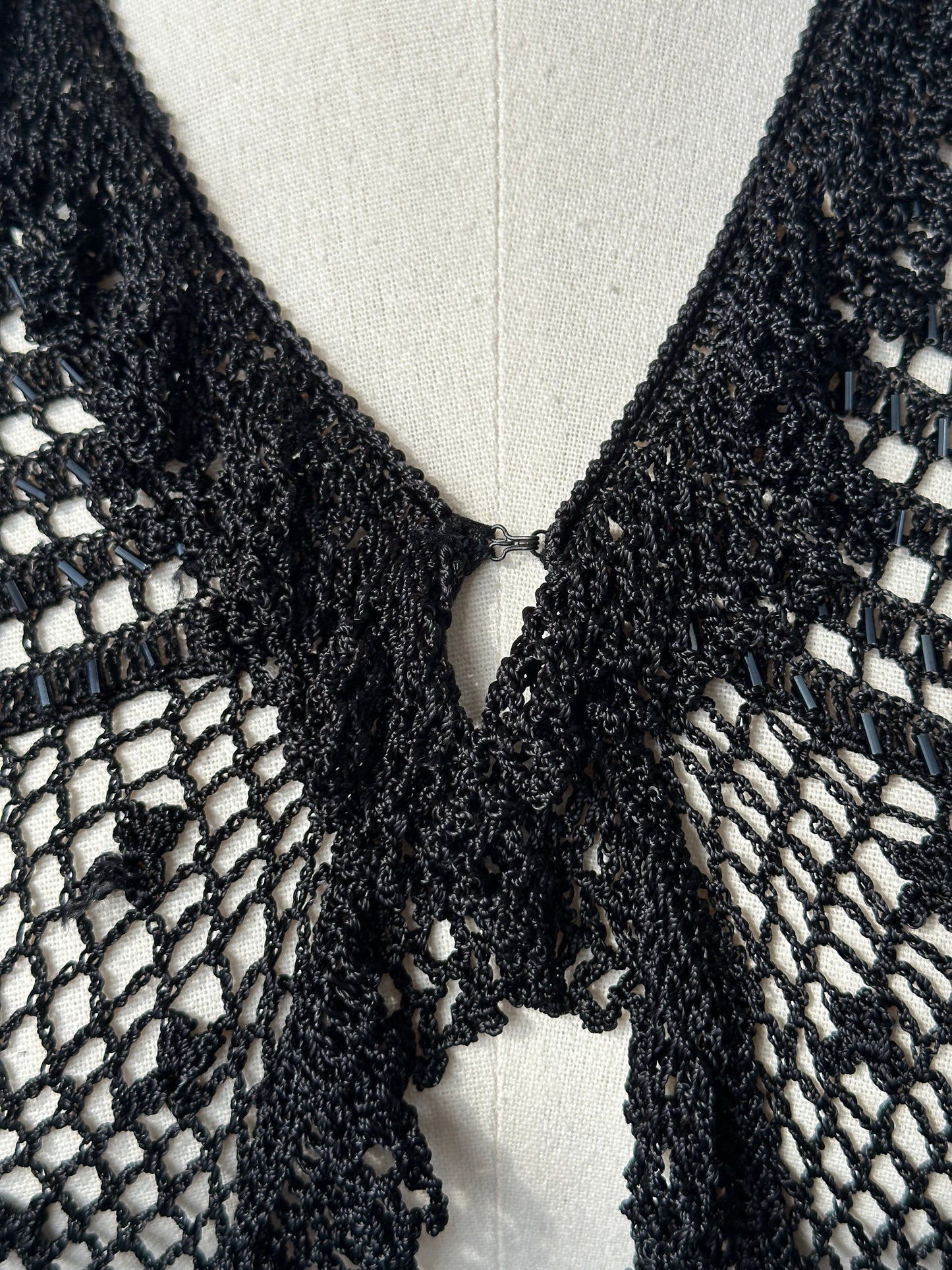 Vintage 2000s Open Knit Beaded Cardigan - XS-S