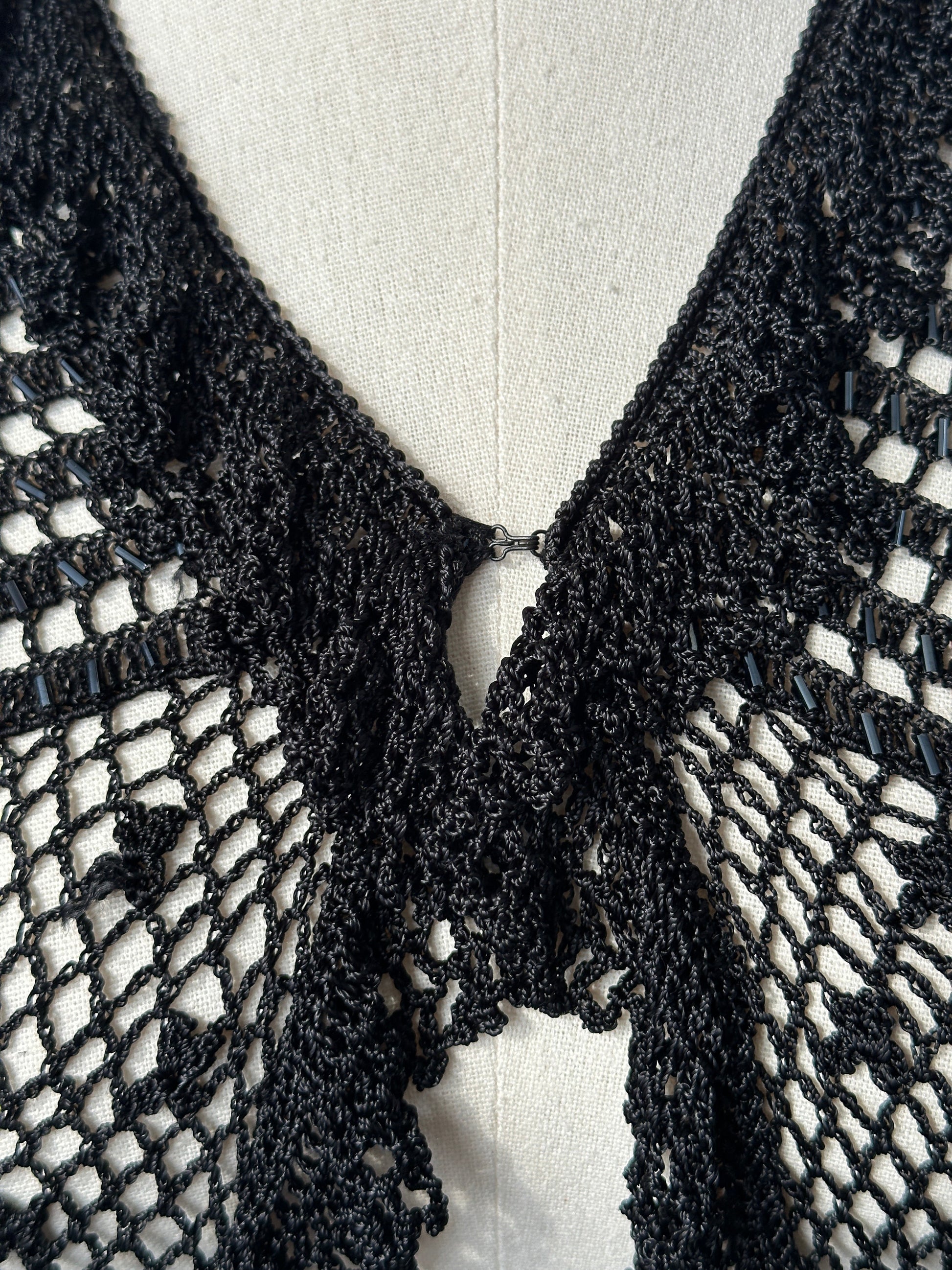 Vintage 2000s Open Knit Beaded Cardigan - XS-S