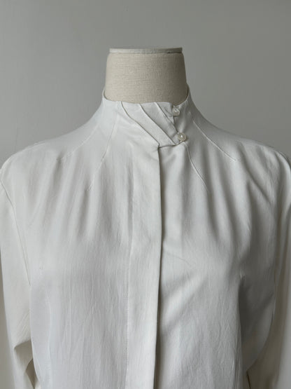 Vintage 1990s High Neck Minimal Shirt - S-M