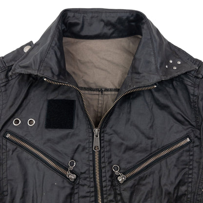 Vintage 2000s PPFM Zip Up Military Jacket Size S | Small, Black
