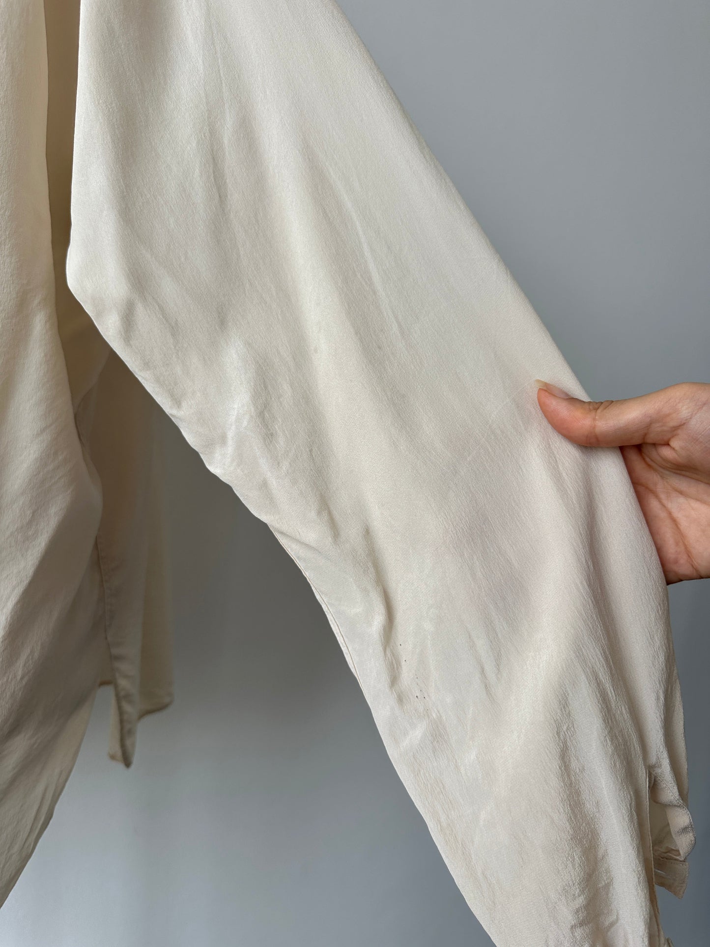 Italian Vintage 1990s Pure Silk Sheer Shirt - L