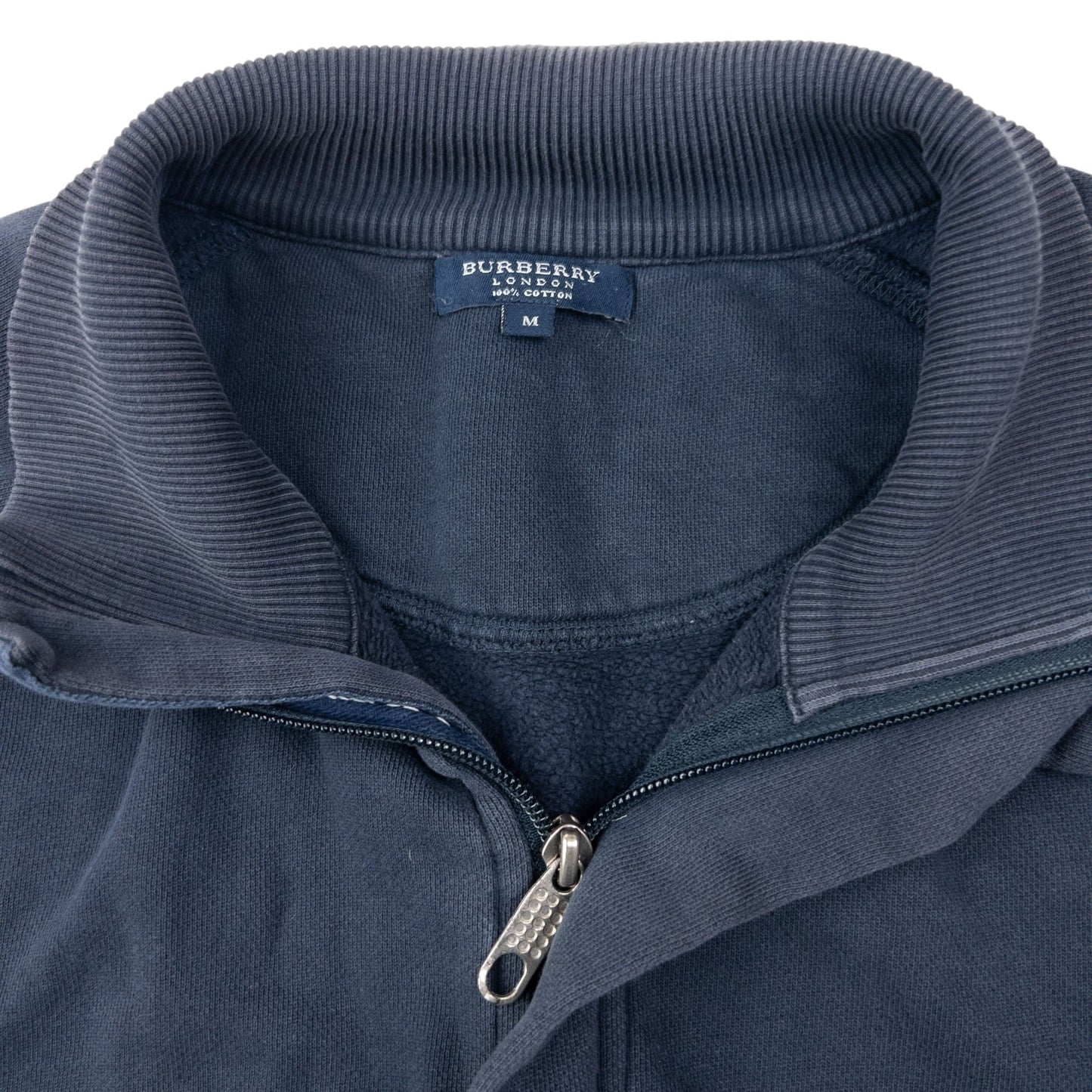 Vintage 2000s Burberry Zip Up Sweatshirt Size M | Medium, Navy