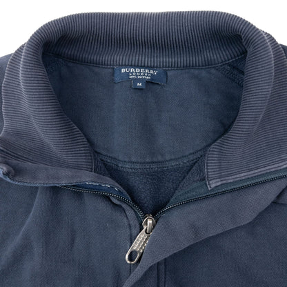 Vintage 2000s Burberry Zip Up Sweatshirt Size M | Medium, Navy