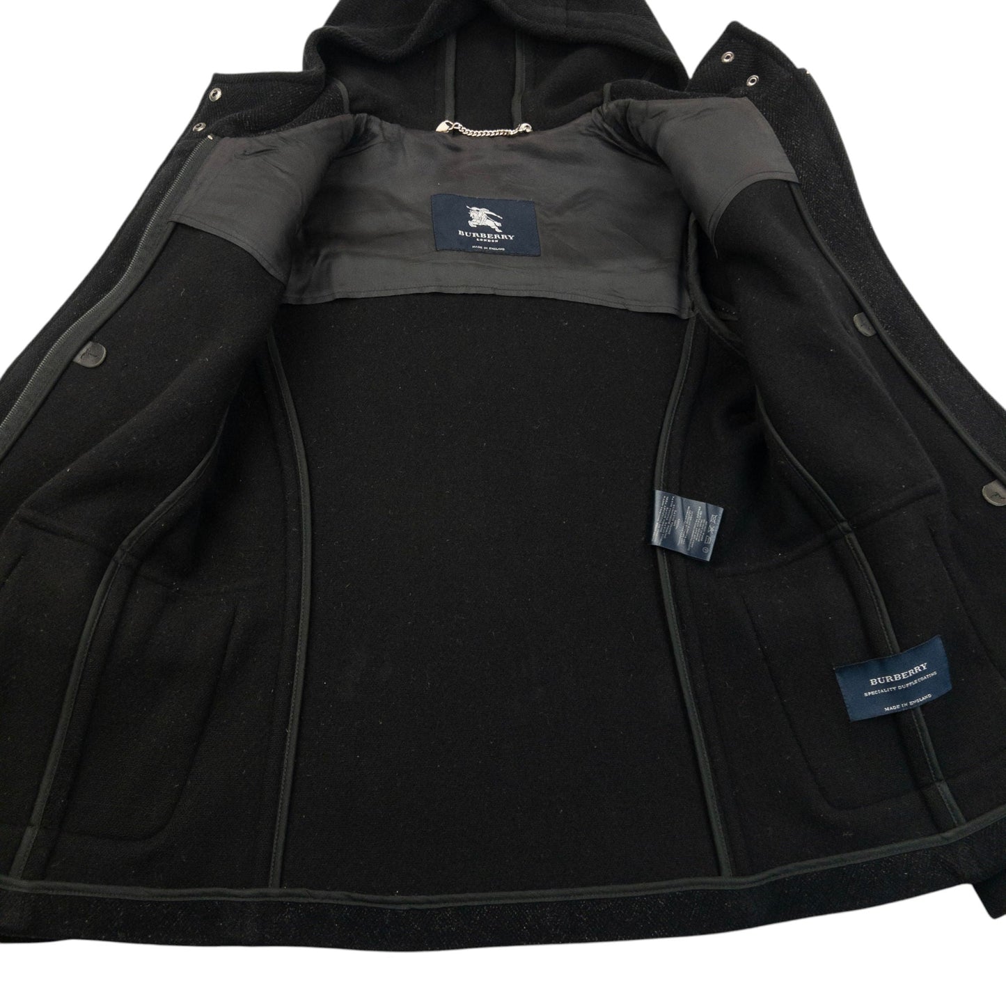 Vintage 2000s Burberry Wool Duffle Jacket Womens Size S | O/S, Black