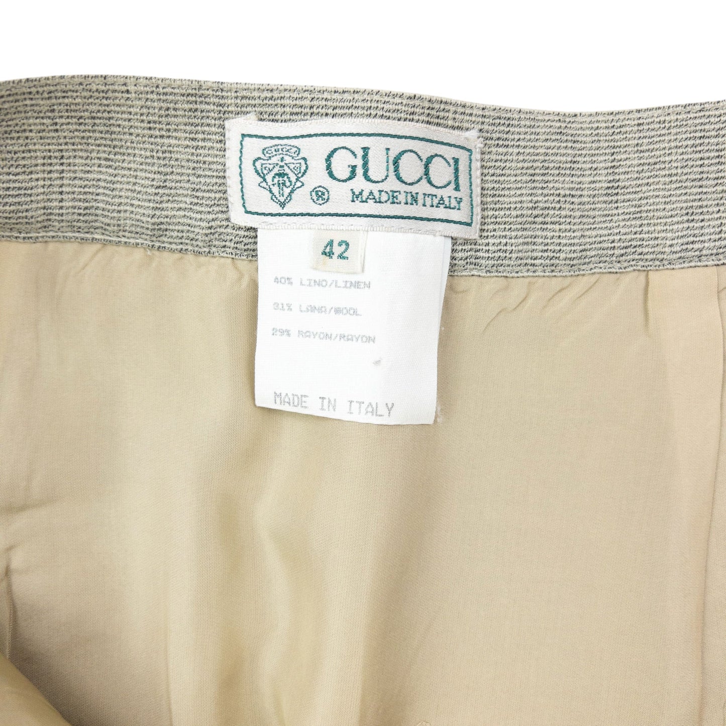 Vintage 80s Gucci Linen And Wool Skirt Womens Size W26 | W26, Grey