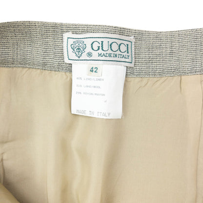 Vintage 80s Gucci Linen And Wool Skirt Womens Size W26 | W26, Grey