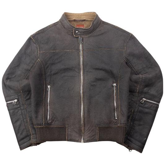 Vintage 2000s Hugo Boss Sherpa Lined Jacket Size S | Small, Brown