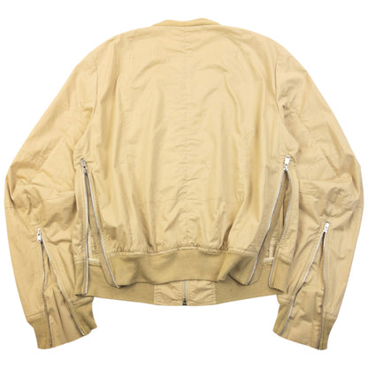 Vintage 2000s YSL Yves Saint Laurent By Tom Ford Multi Zip Bomber Jacket Size S | Small, Beige