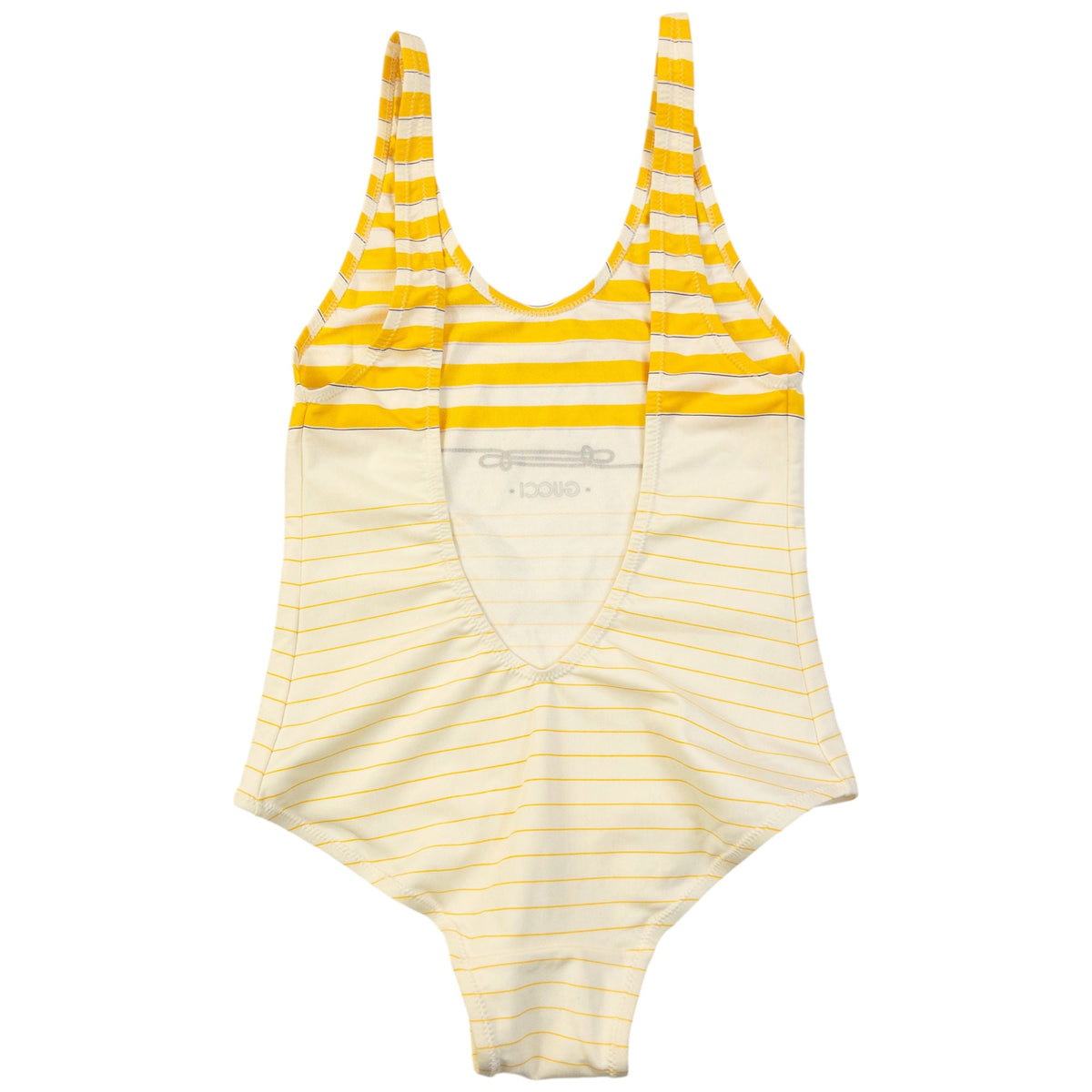 Vintage 80s Gucci Striped Swimming Costume Womens Size M | Medium, Yellow