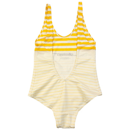 Vintage 80s Gucci Striped Swimming Costume Womens Size M | Medium, Yellow