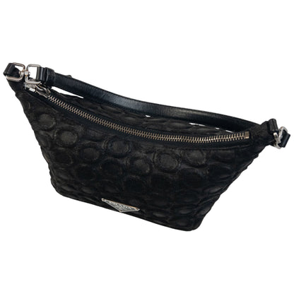 Vintage 2000s Prada Polka Dot Baguette Shoulder Bag | O/S, Black