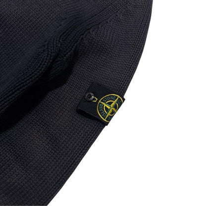 Stone Island A/W 2006 Heavy Knit Zip Up | Medium, Navy