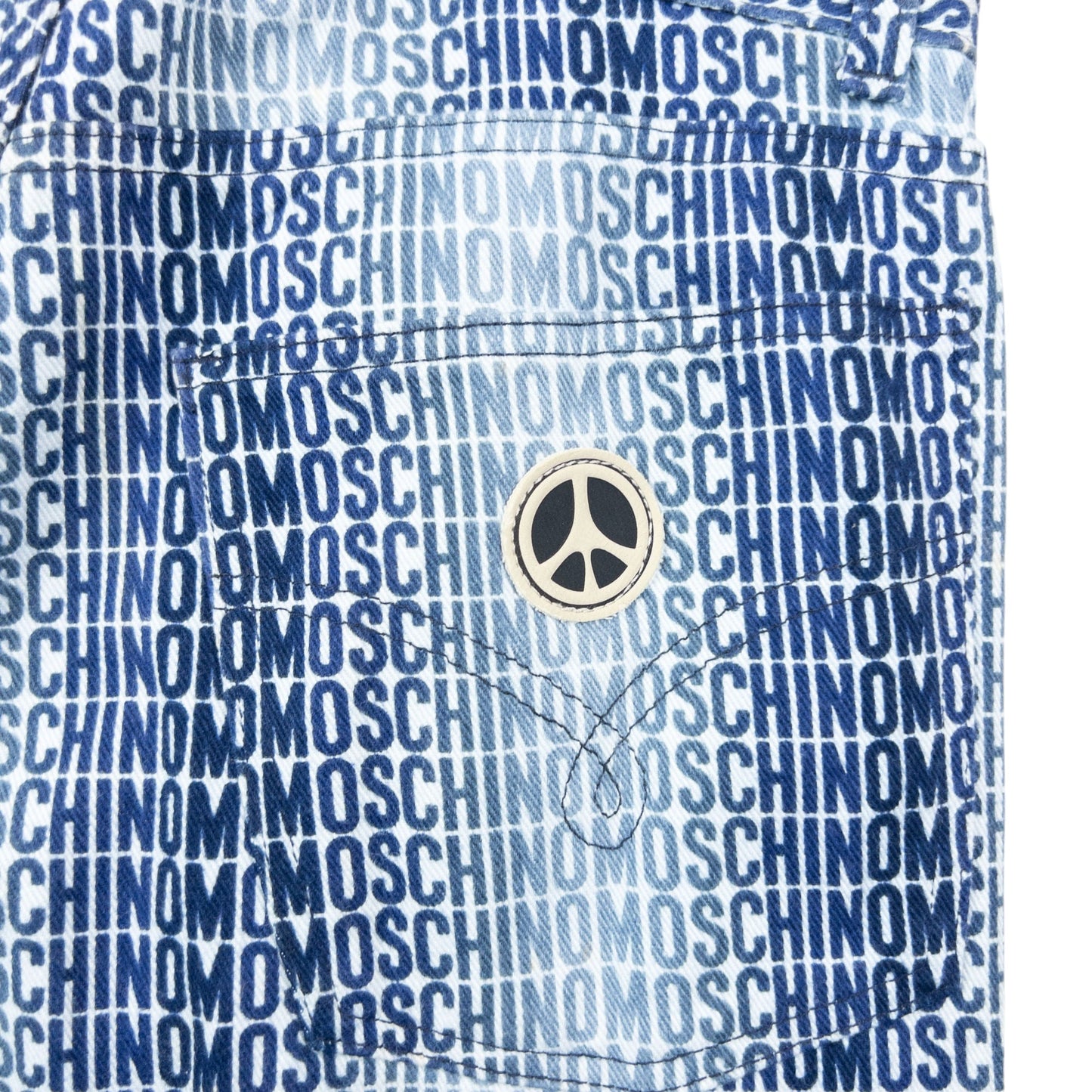 Vintage 2000s Moschino Jeans Monogram Fade Denim Jeans Size W30 | W30, Blue