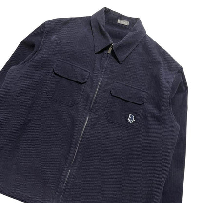 Dior Heavy Corduroy Zip Up Overshirt | XL, Blue