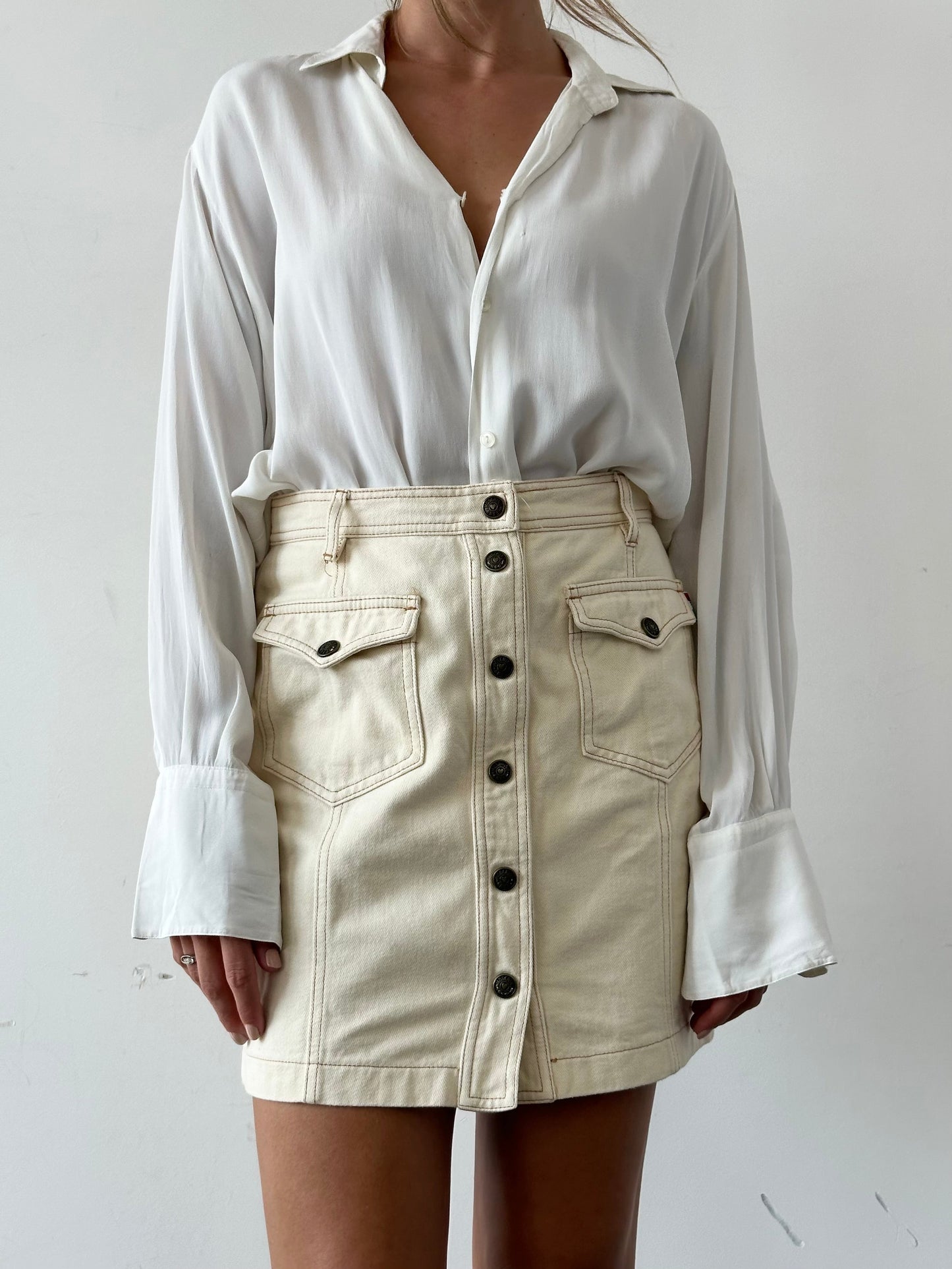 Moschino Jeans 1990s Pure Cotton Mini Skirt - W28