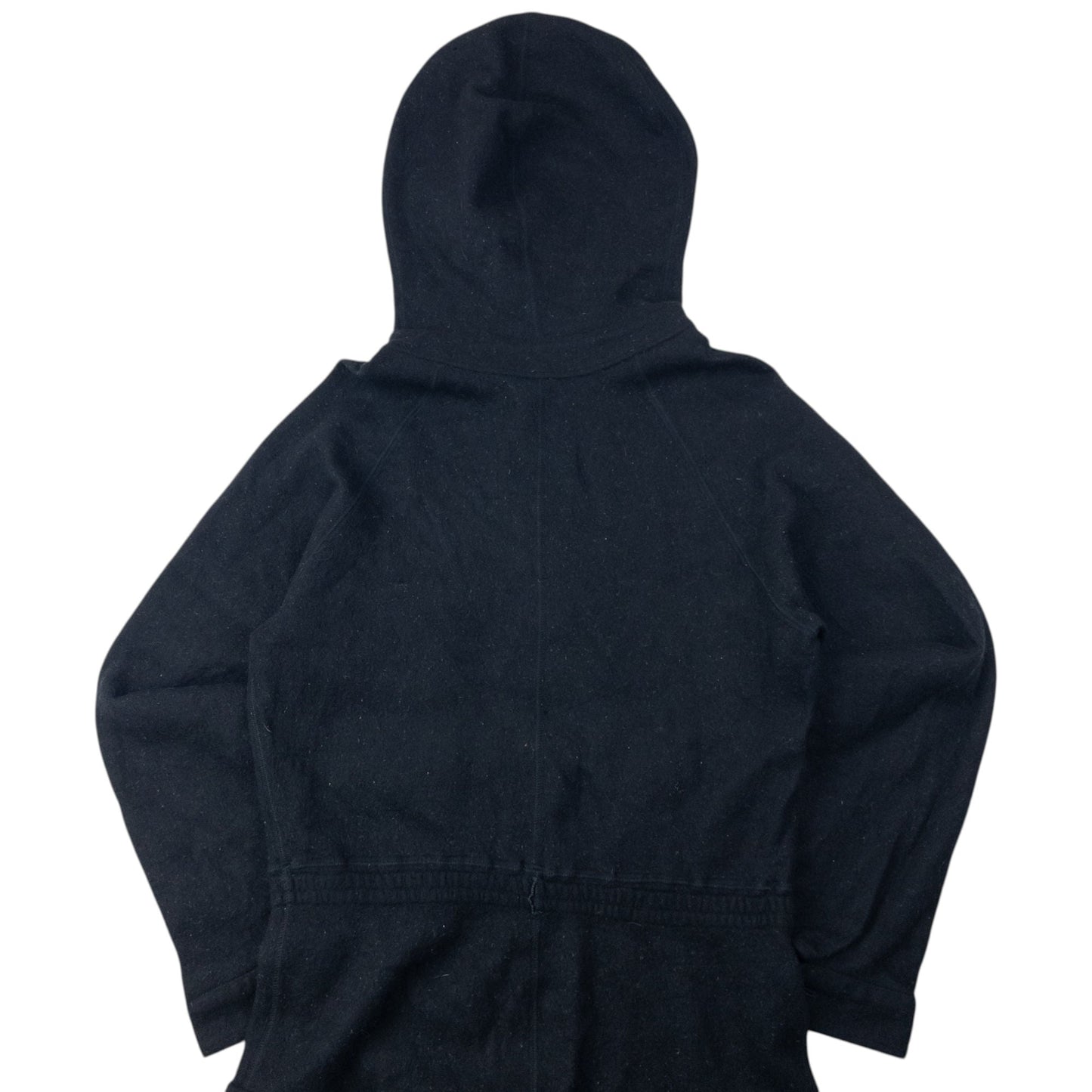 Vintage 90s Yohji Yamamoto Fleece Hooded Jumpsuit Size S | Small, Black