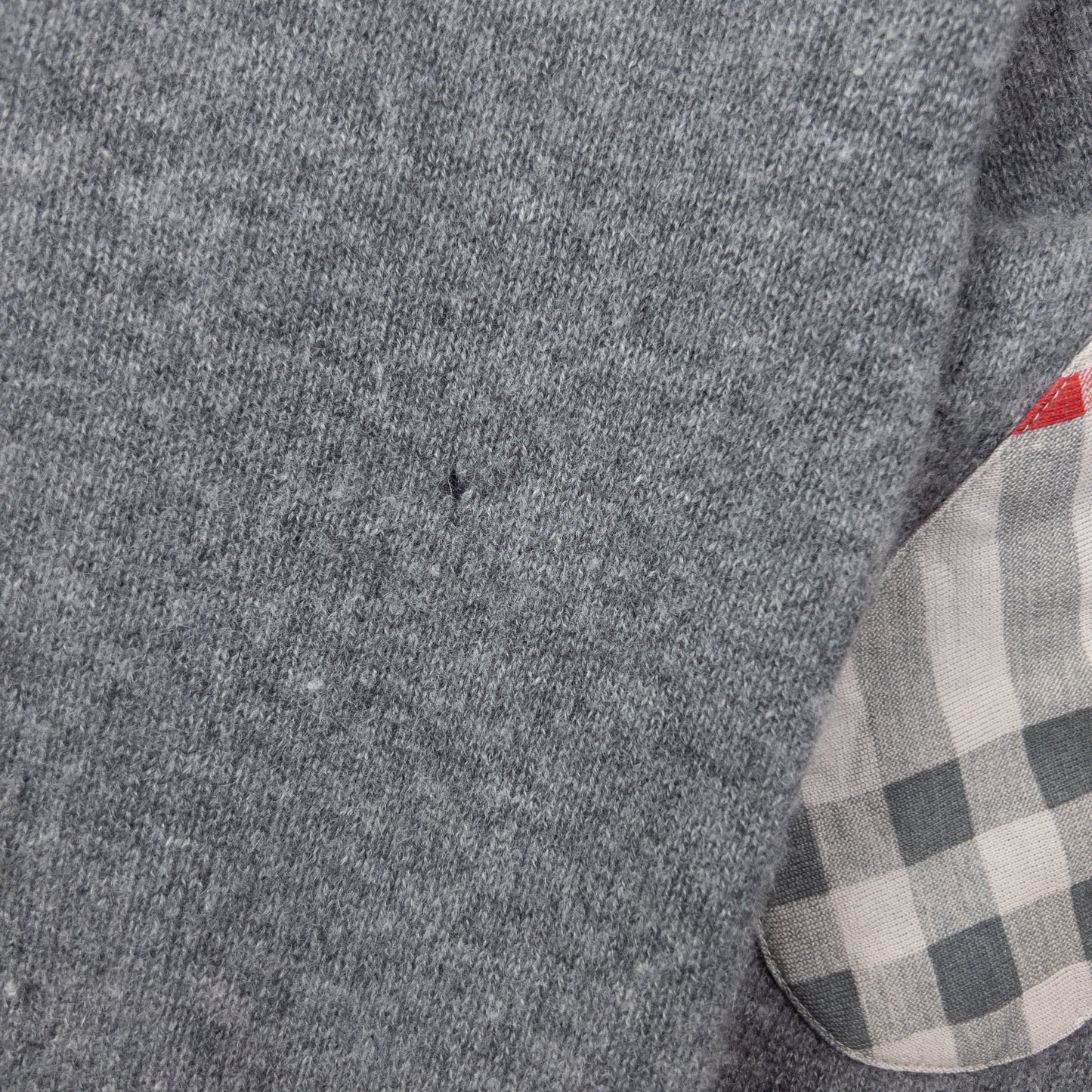 Vintage 2000s Burberry Brit Nova Check Elbow Patch Cashmere Jumper Size M | Medium, Grey