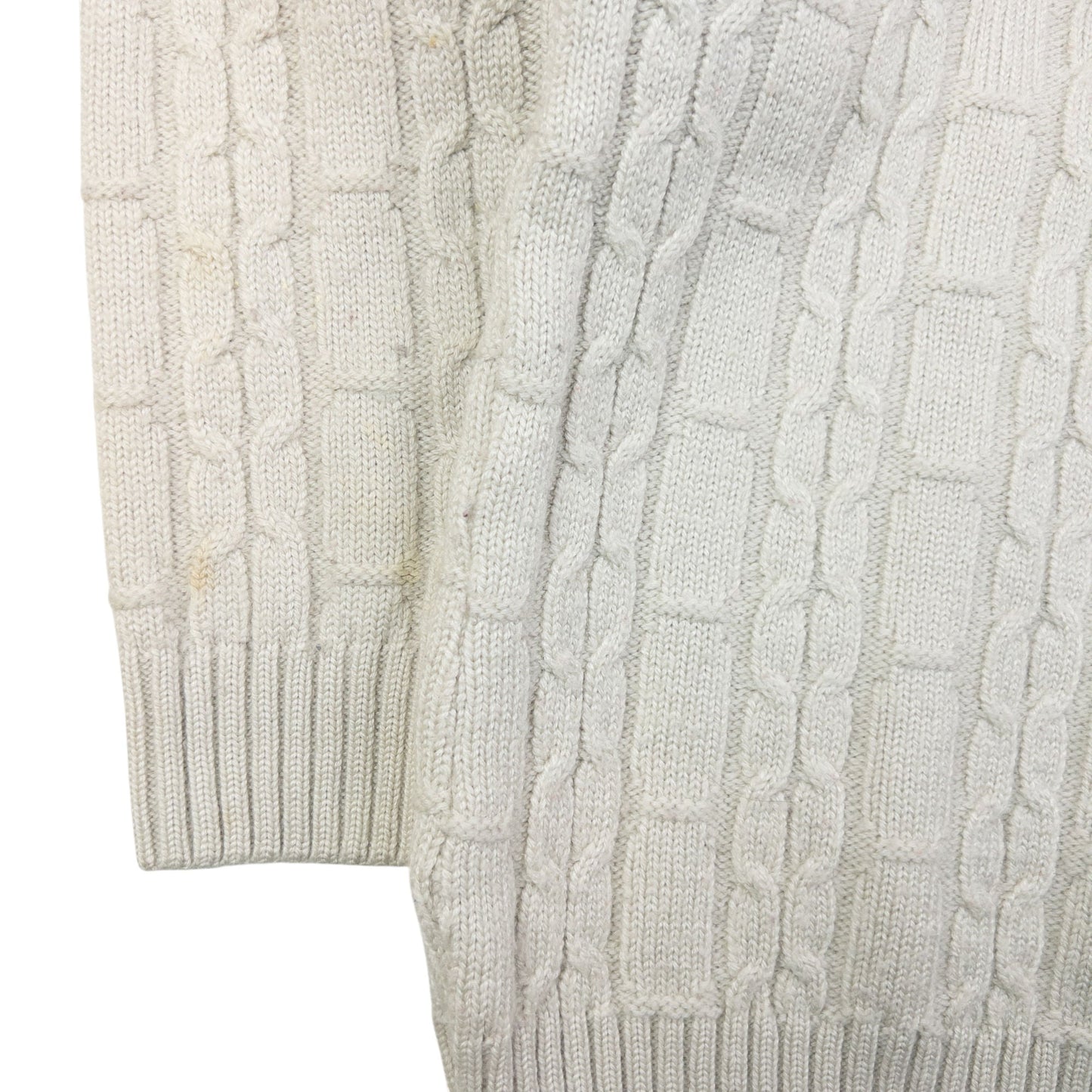 Vintage Burberry Embroidered Cable Knit Jumper Womens Size M