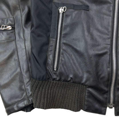 Vintage 2000s Hugo Boss Galaxy Lined Leather Jacket Size S | Small, Black