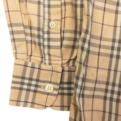 Vintage 2000s Burberry Nova Check Long Sleeve Button Up Shirt Size M | Medium, Beige