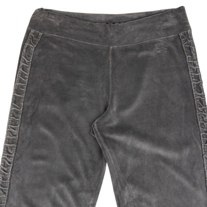 Vintage Burberry Ruched Velour Zip Up Hoodie & Joggers Set Womens Size S