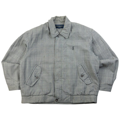 Vintage 90s YSL Yves Saint Laurent Harrington Jacket Size M | Medium, Grey