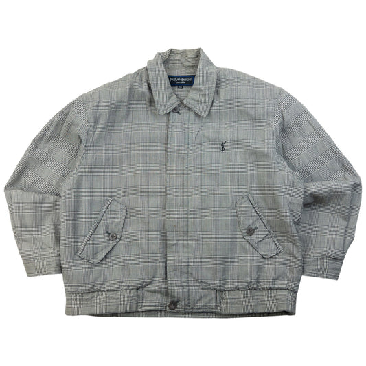 Vintage 90s YSL Yves Saint Laurent Harrington Jacket Size M | Medium, Grey