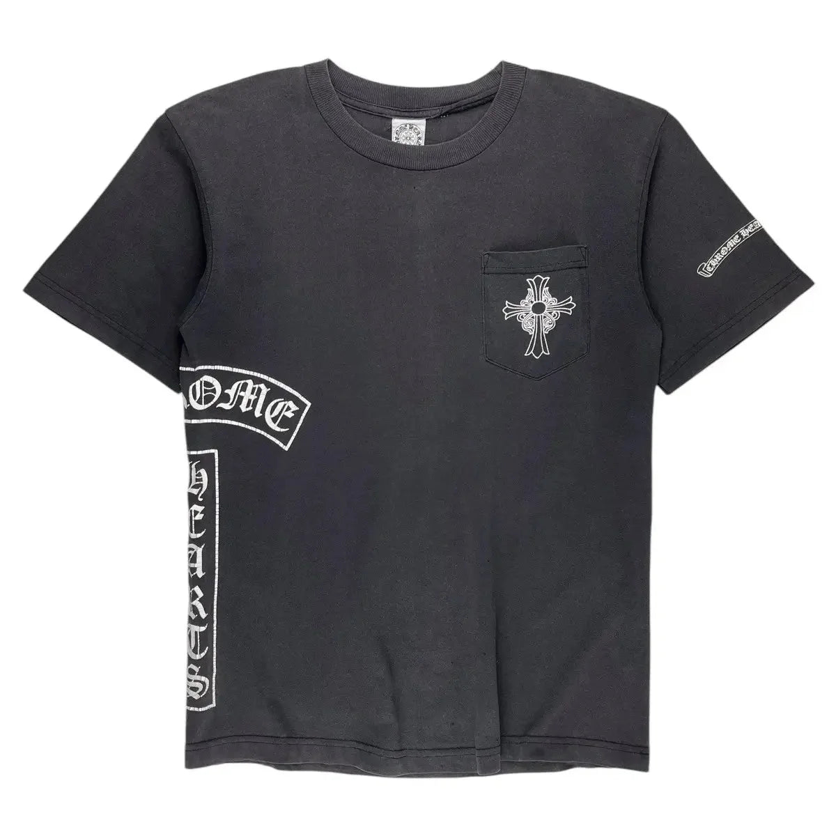 Chrome Hearts Vintage Sunfaded Tbar Cross Pocket Tshirt | Medium, Black