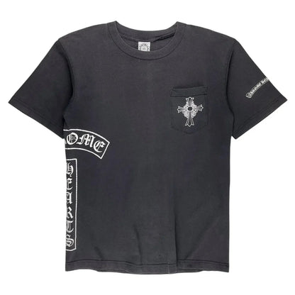 Chrome Hearts Vintage Sunfaded Tbar Cross Pocket Tshirt | Medium, Black