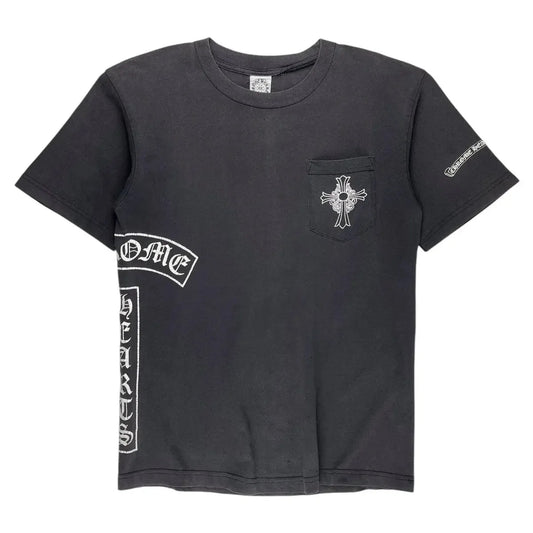 Chrome Hearts Vintage Sunfaded Tbar Cross Pocket Tshirt | Medium, Black