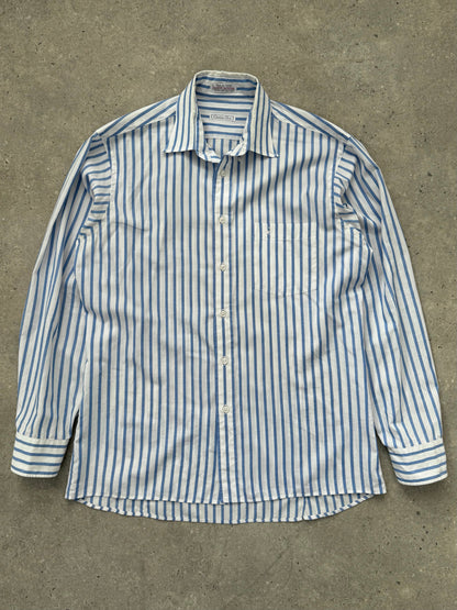 Christian Dior 1980s Cotton Striped Logo Shirt - L