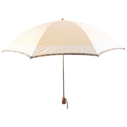 Vintage 90s Burberry Nova Check Trim Umbrella | O/S, Cream