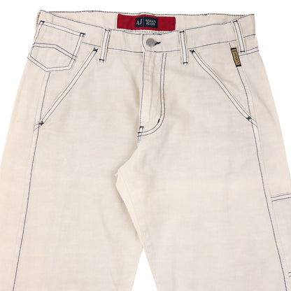 Vintage 2000s Armani Jeans Lightweight Contrast Stitch Trousers Size W33