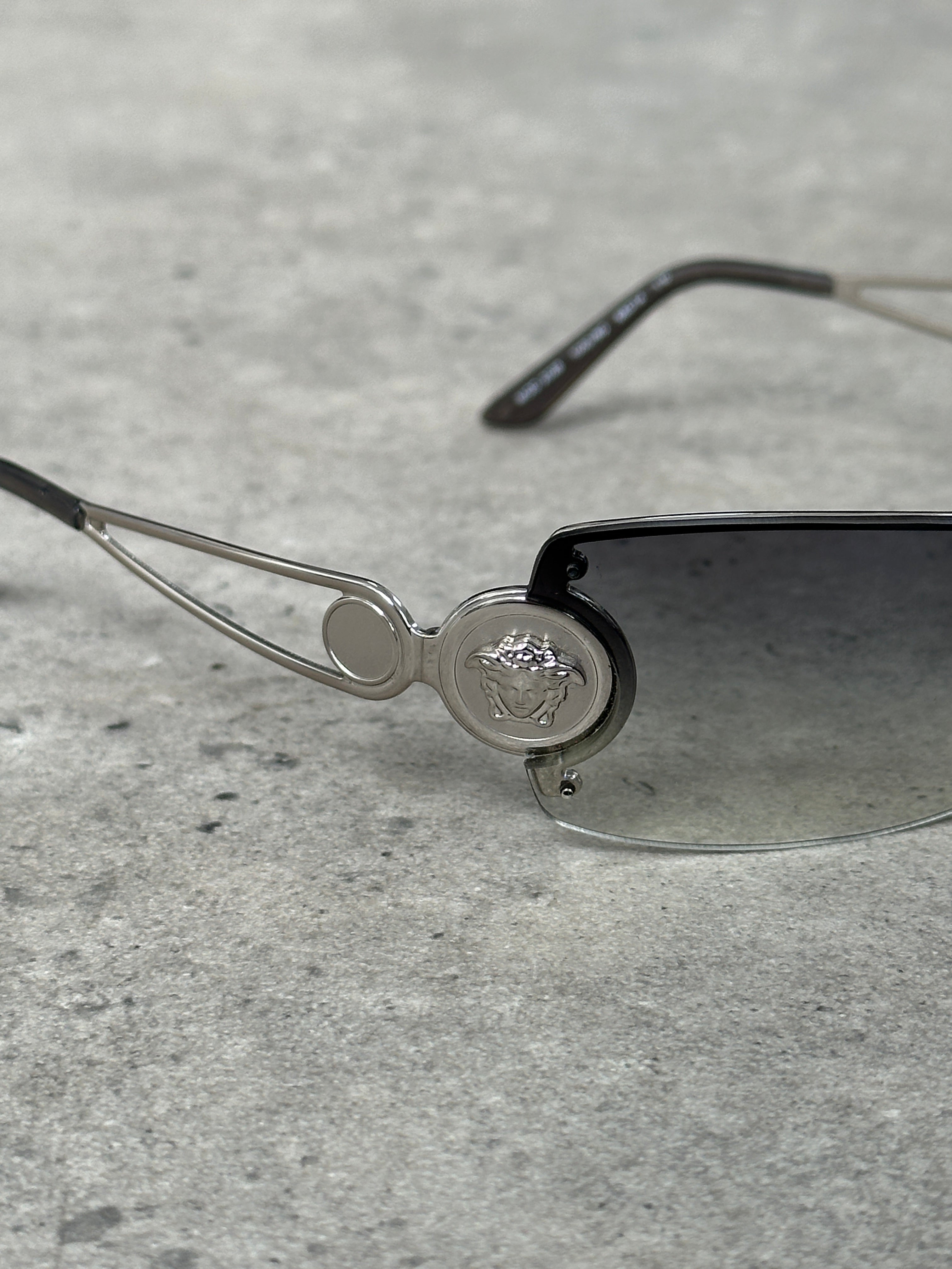 Versace 2000s Medusa Logo Rimless Sunglasses | O/S, Silver – Known