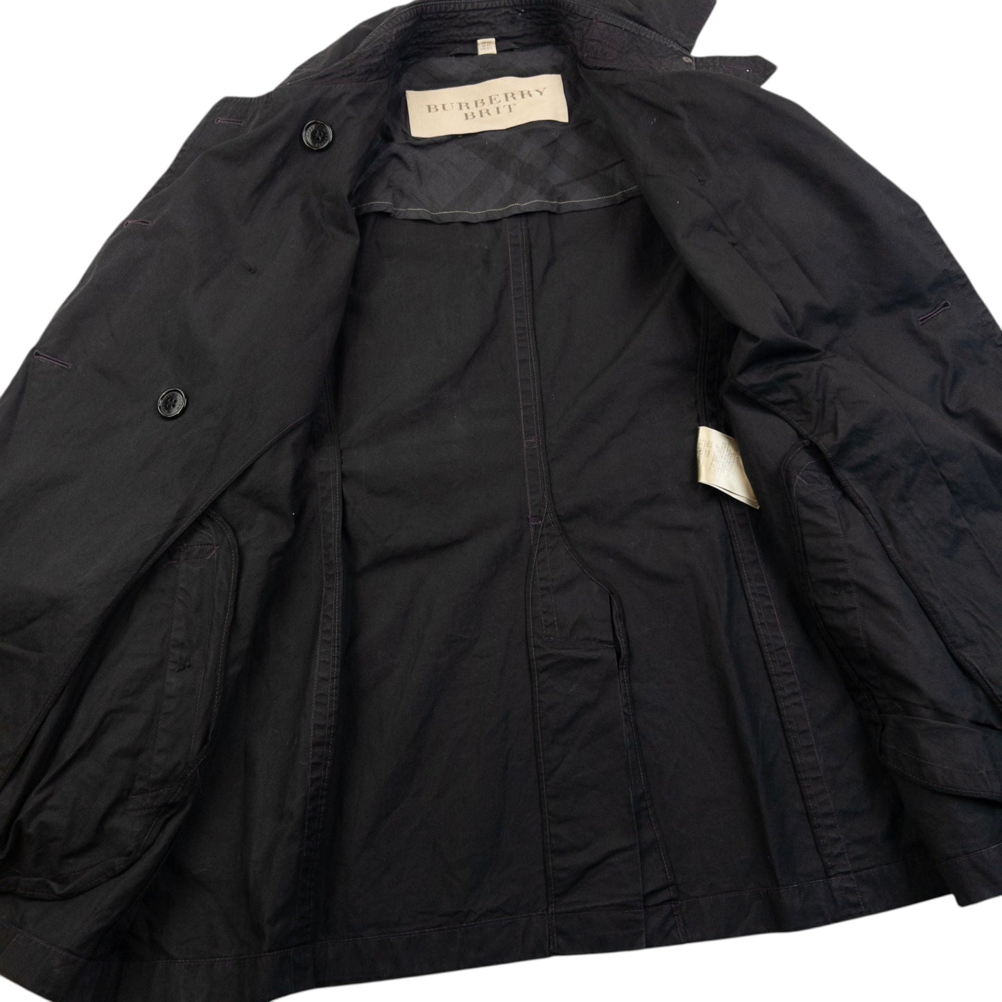 Vintage Burberry Brit Belt Waist Trench Jacket Womens Size M | Medium, Black