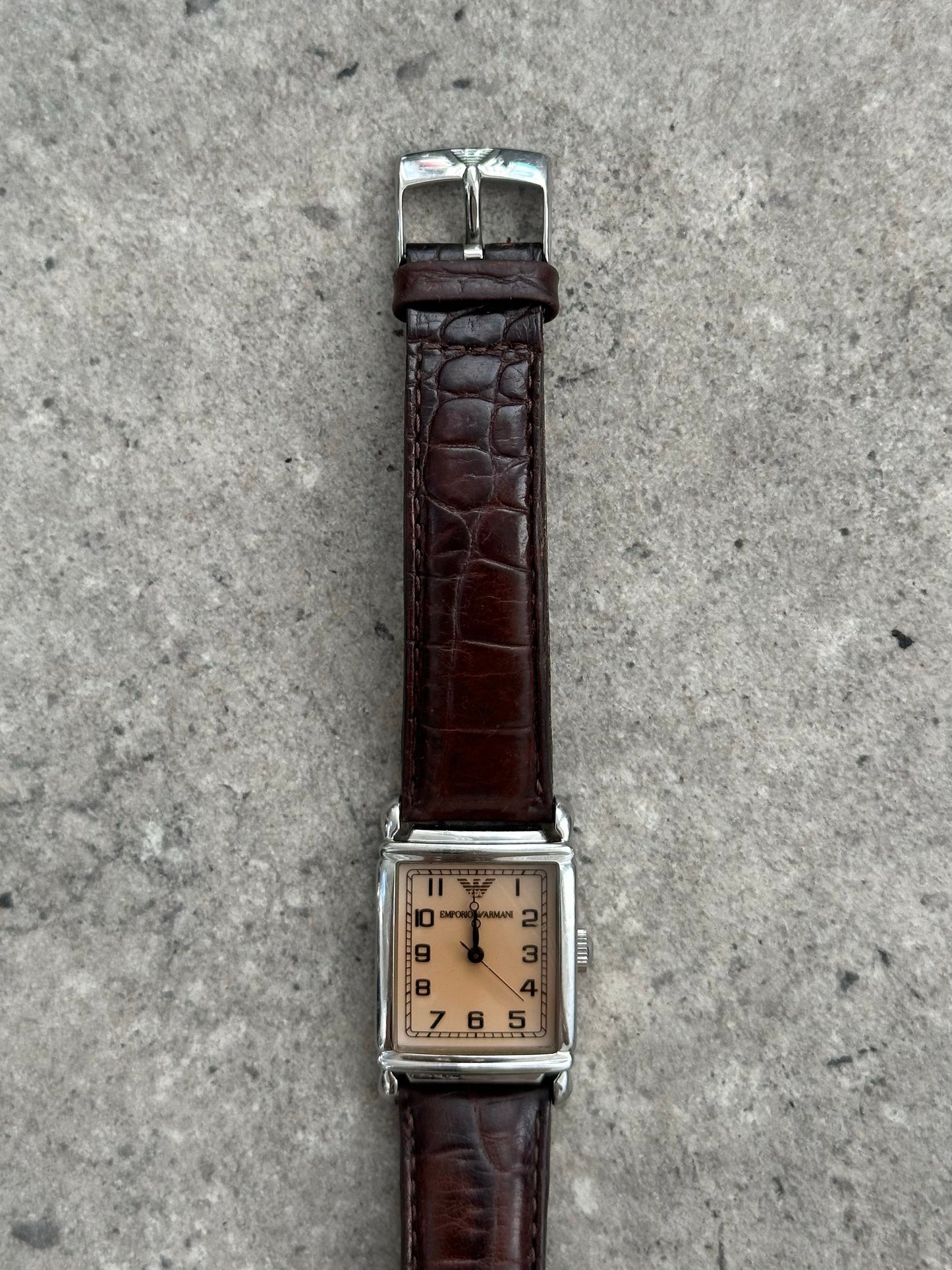 Emporio Armani 2000s Leather Logo Watch
