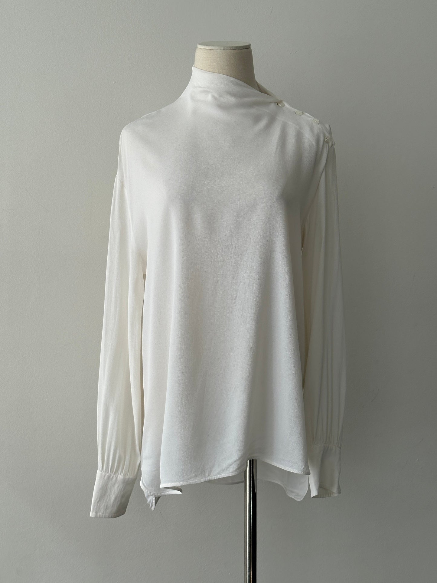 Sportmax 2000s Sheer Crepe High Neck Top - M