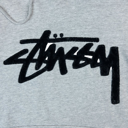 Vintage Stussy Velvet Logo Hoodie Size S