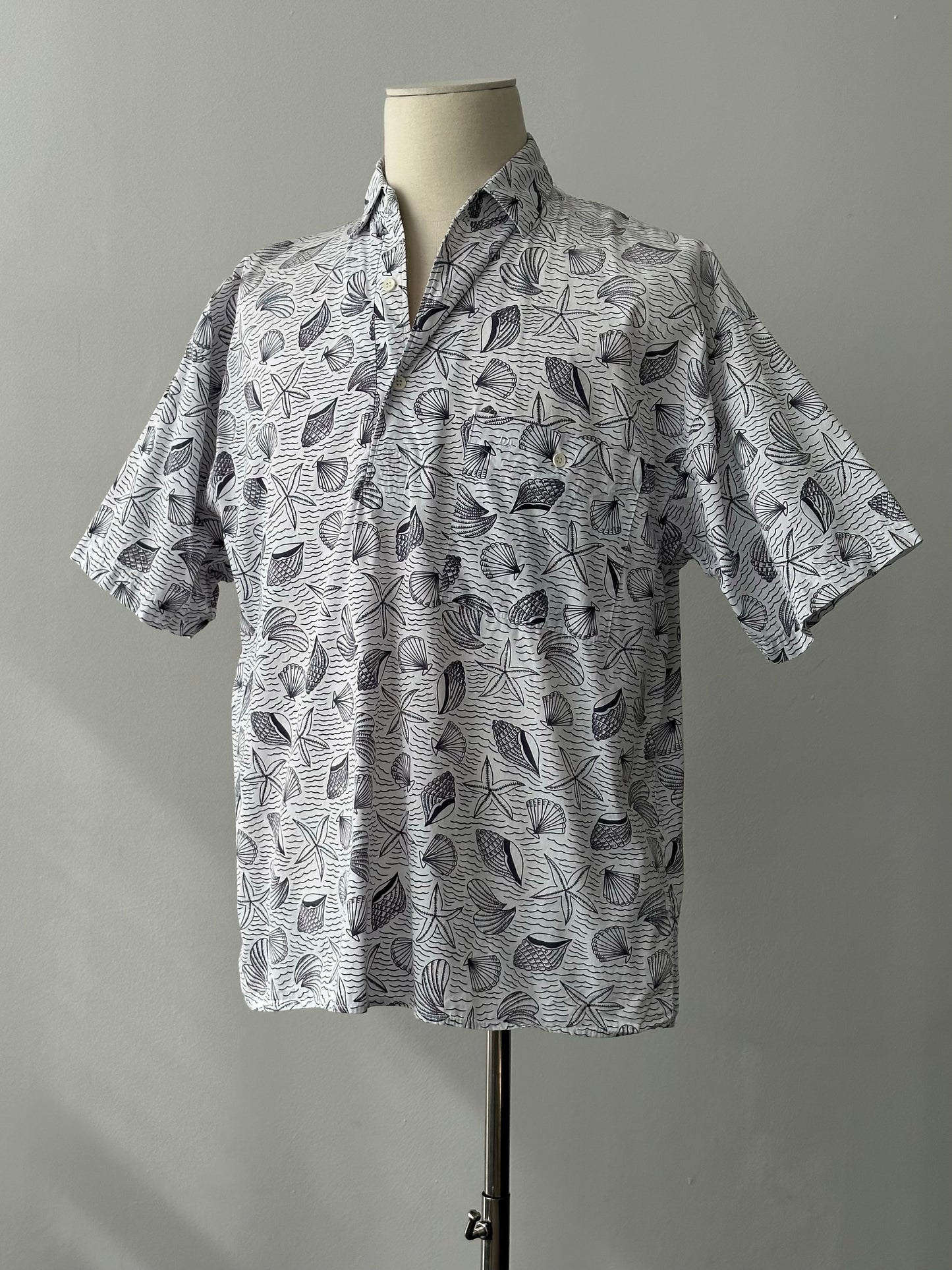 Christian Dior 1990s Cotton Resort Print Short Sleeve Shirt - XL